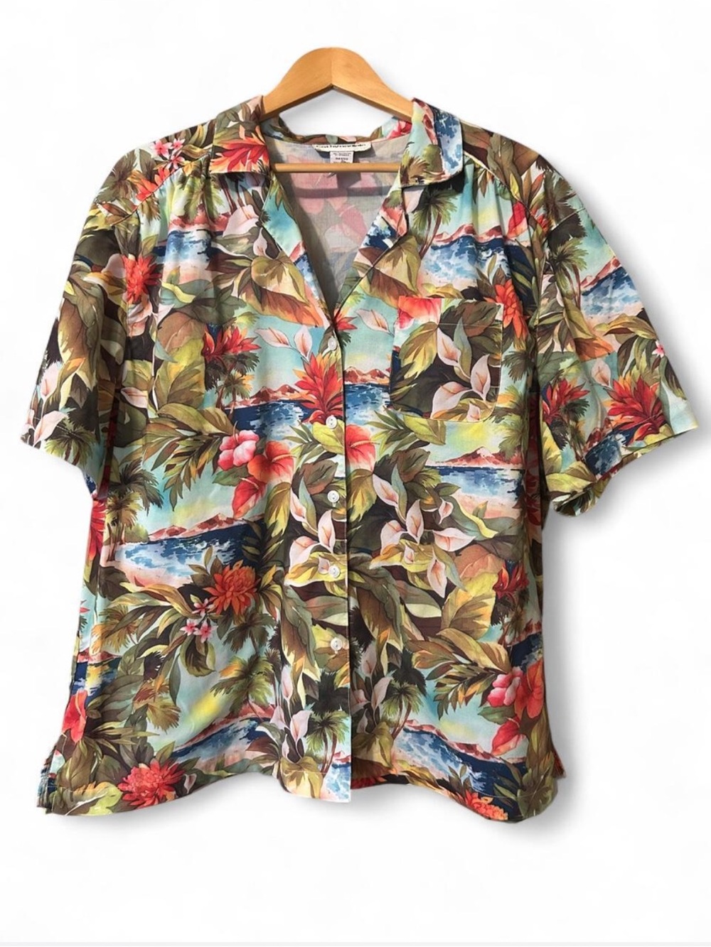 Tropical Floral Button-Up Shirt - Multicolor